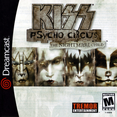 KISS Psycho Circus The Nightmare Child box art for Sega Dreamcast